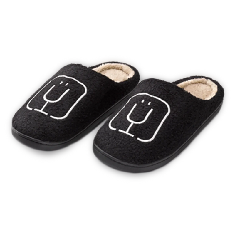 BruMate Fuzzy Slippers | Black - Evening Look