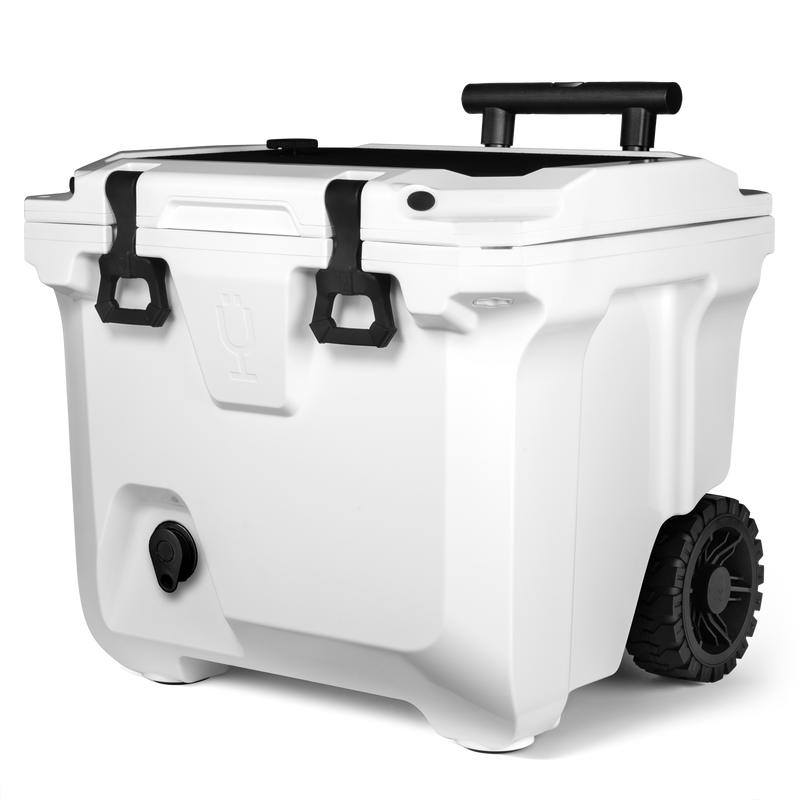 Br Tank 35-Quart Rolling Cooler | Ice White - Leisure Picnic