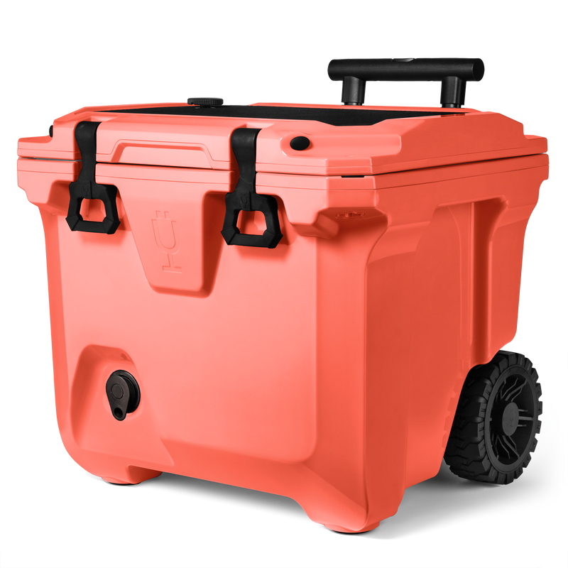 Br Tank 35-Quart Rolling Cooler | Papaya - Clean Camp