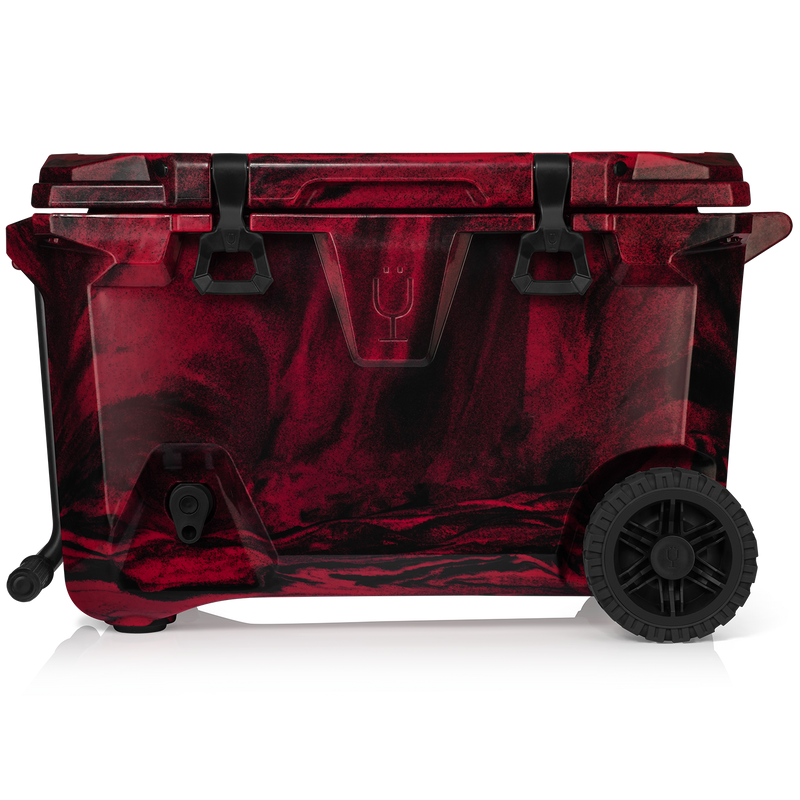 Br Tank 55-Quart Rolling Cooler | Red & Black Swirl - Weekend Day-Trip