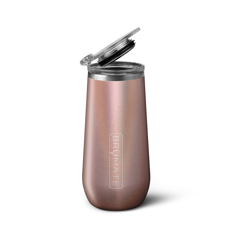 Champagne Flute | Glitter Rose Gold | 12oz - Active Sip