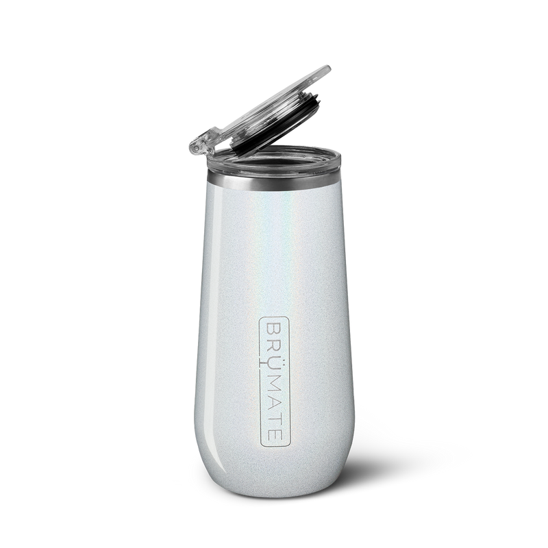Champagne Flute | Glitter White | 12oz - Versatile Cupholder